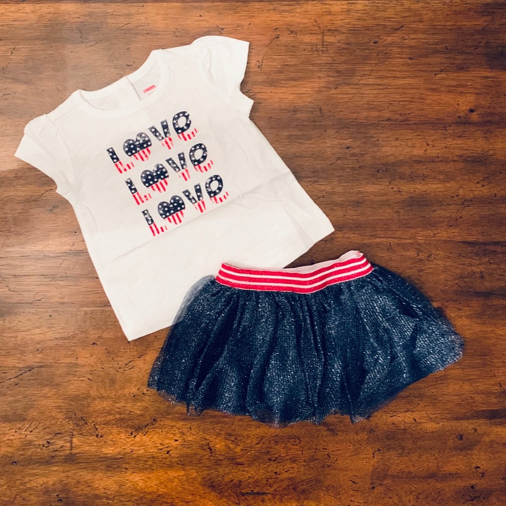 Last Set! Sale! Gymboree Sparkly Tulle Skirt & Tee Set
